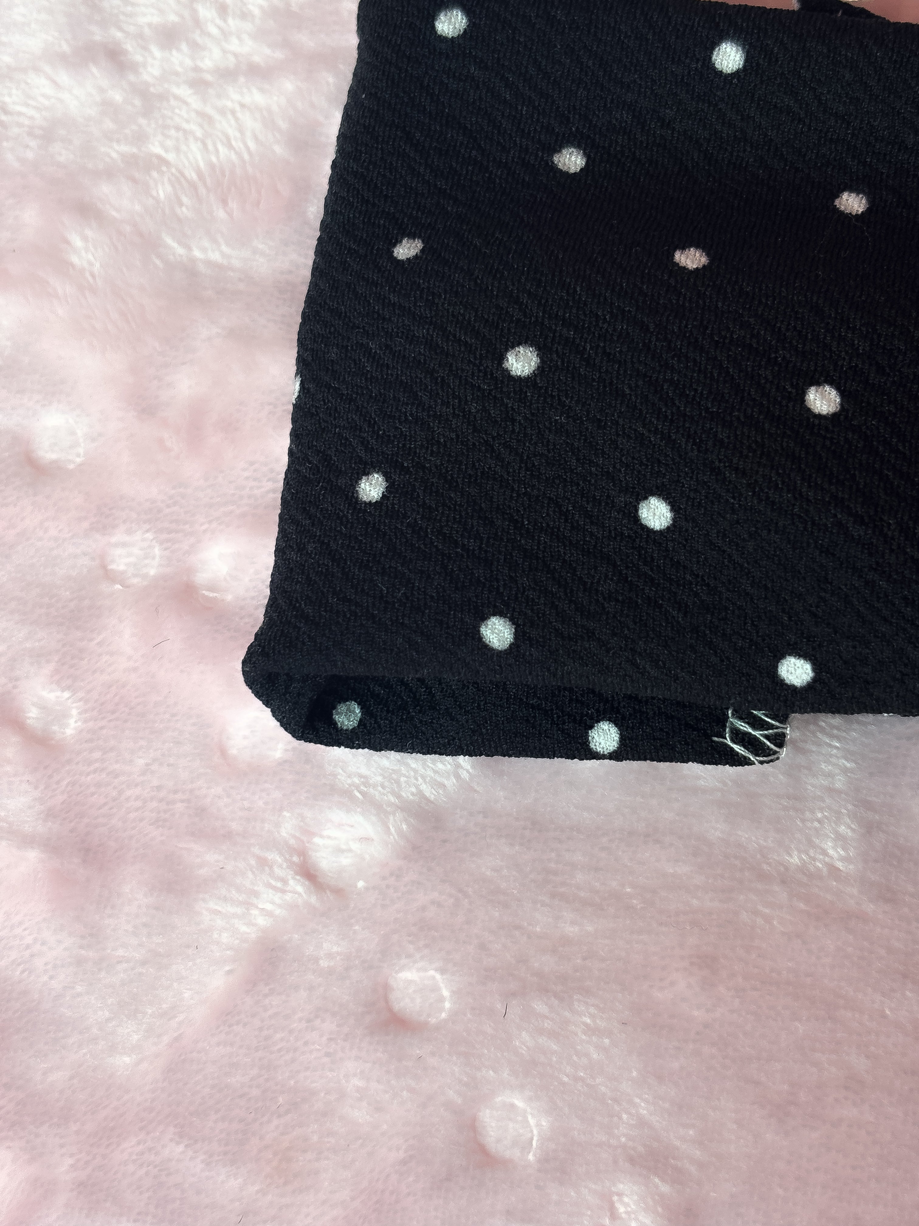 Black and white polka dot headband
