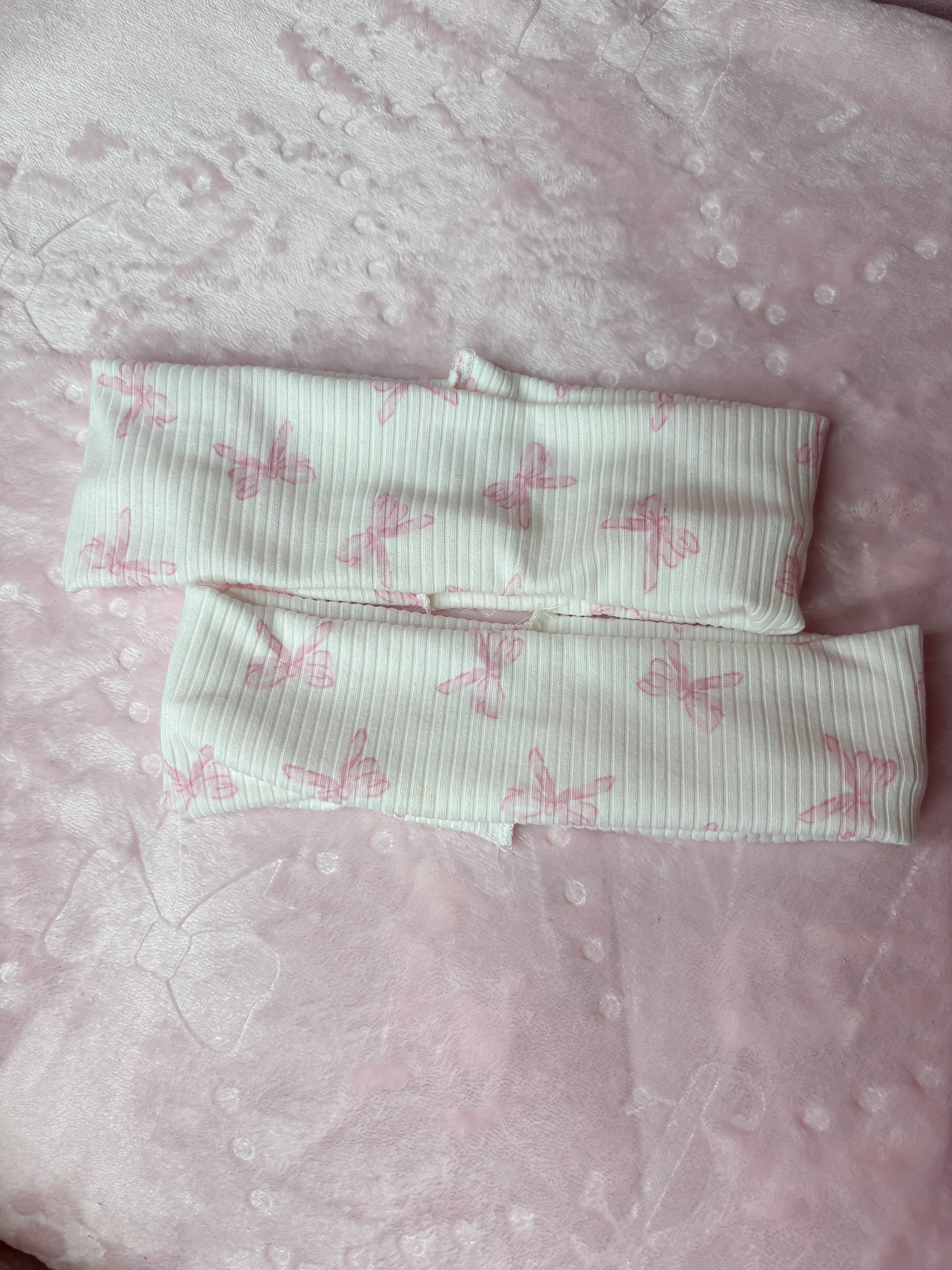 Pink bow print soft headband